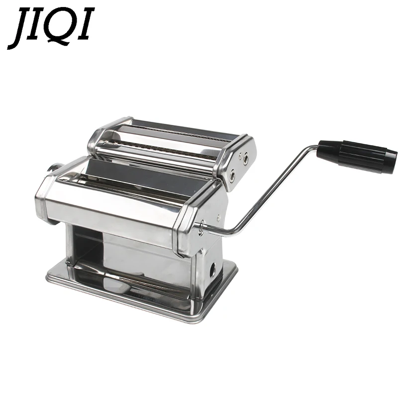 Hand Crank Pasta Maker 2 Blades Stainless Steel Manual Dumpling Noodle Making Machine Pressing Spaghetti Cutter Dough Hanger