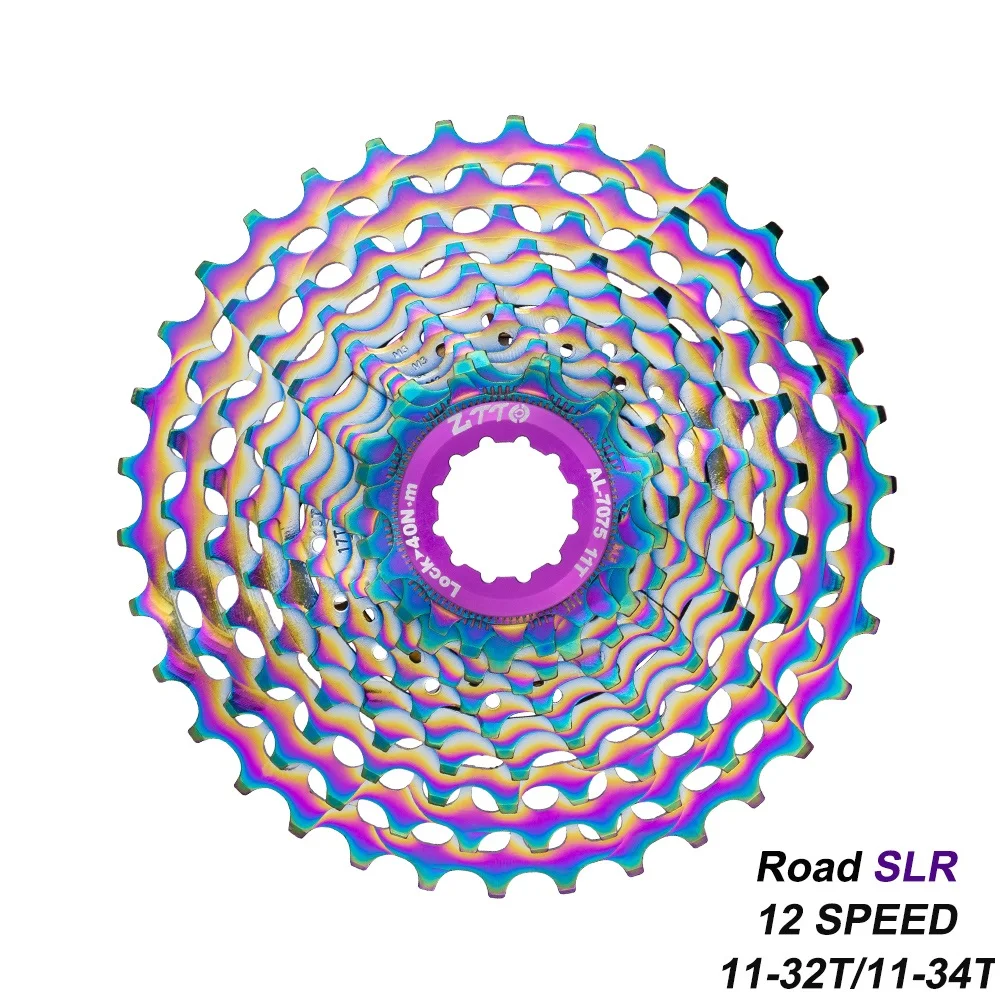 

Road Bike 12S Colorful Cassette Ultralight 12 Speed 11-28T 11-34T SLR Rainbow Freewheel CNC Steel 12s 12v K7 Road Gravel Bike