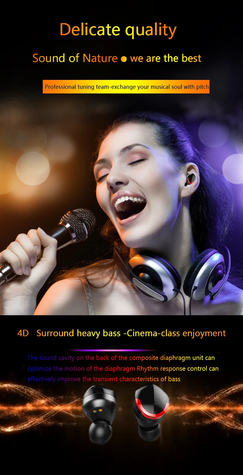 Новинка, мини TWS, Bluetooth 5,0, наушники, светодиодный индикатор, 2000 мА/ч, чехол для зарядки, микрофон, настоящая Беспроводная стереогарнитура