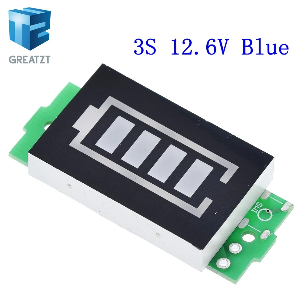 3S 12.6V Blue 1/2/3/4/5/6/7/8S литий Батарея Ёмкость индикатор светодиодный модуль Синий Зеленый Дисплей по созданию электрических транспортных средств Батарея Мощность тестер 3,7 в li-ion - Цвет: 3S 12.6V Blue