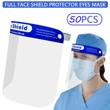 

Selling in stock Spot Fast deliver 50PCS Full Face Protector Kitchen Oil Splash Agains-smoke Protective Mask high quality