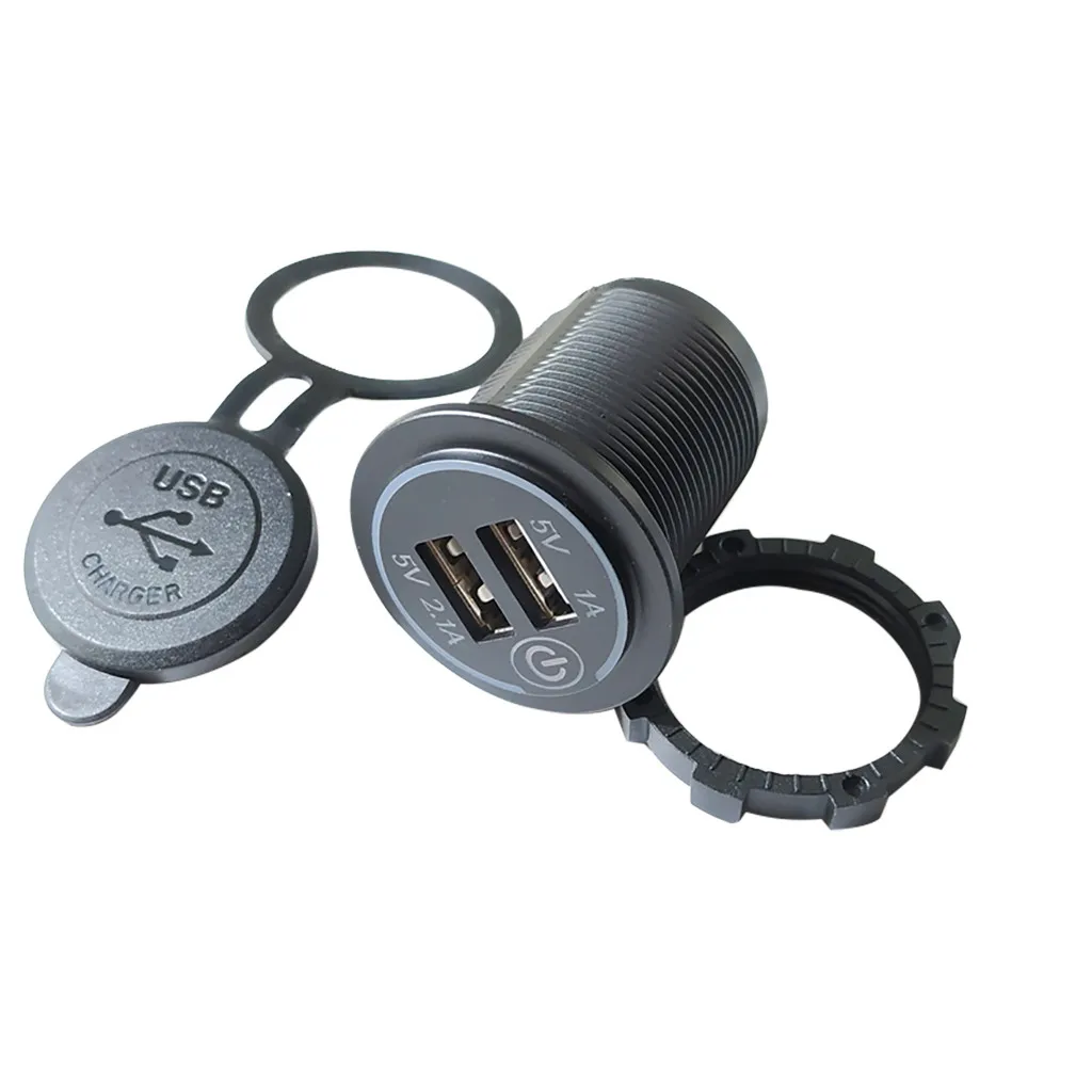 Автомобильный usb Зарядное устройство 12 V-24 V Водонепроницаемый 3.1A& 4.2A& 4.8A Dual USB быстрой Зарядное устройство гнездо Мощность розетка с сенсорным переключателем для samsung