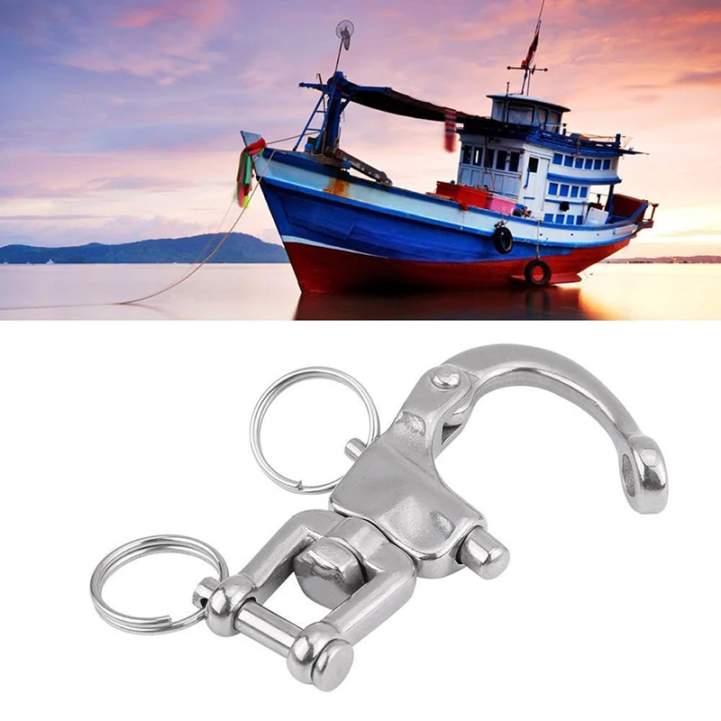 Stainless Steel Jaw Swivel High Quality Snap Shackle Fitting For Sailboat Halyard 2-3/4Inch 1PC Marine Hardware | Автомобили и