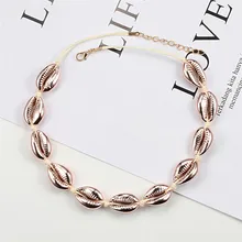 Женское модное ожерелье черный ремень натуральная ракушка колье воротник ожерелье s Shell Колье простое ожерелье летние пляжные украшения подарок