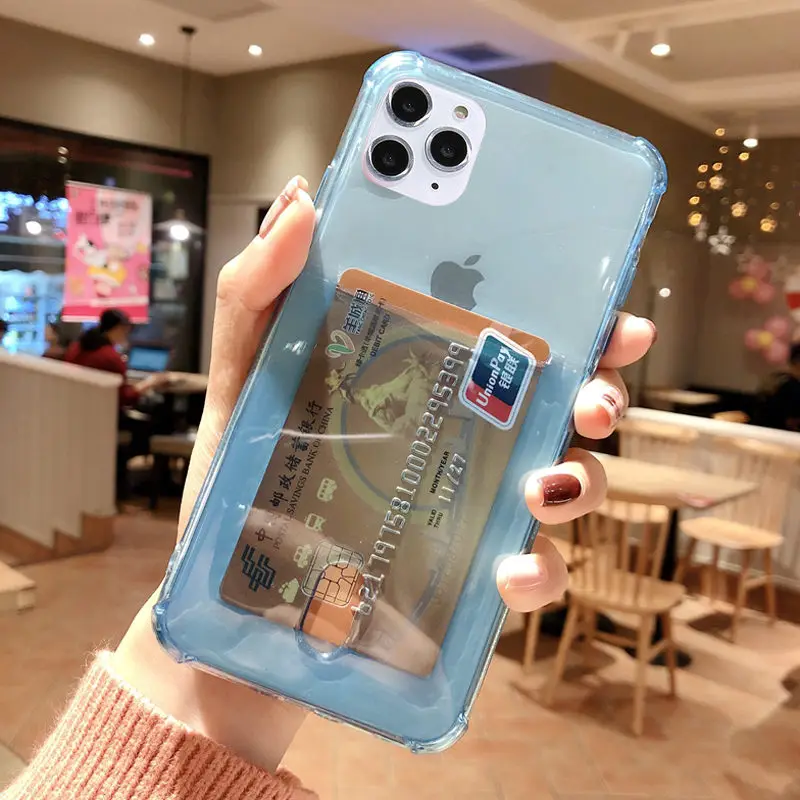 Lovebay прозрачная защита, подушка безопасности чехол для телефона для iPhone 11 Pro Max ID Card противоударный мягкий ТПУ чехол для iPhone 11 чехол