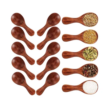 

HOT 30 Pack Wooden Salt Spoon Mini Wood Spoon with Short Handle,Perfect for Jam,Condiments, Seasoning,Honey,Coffee,Tea