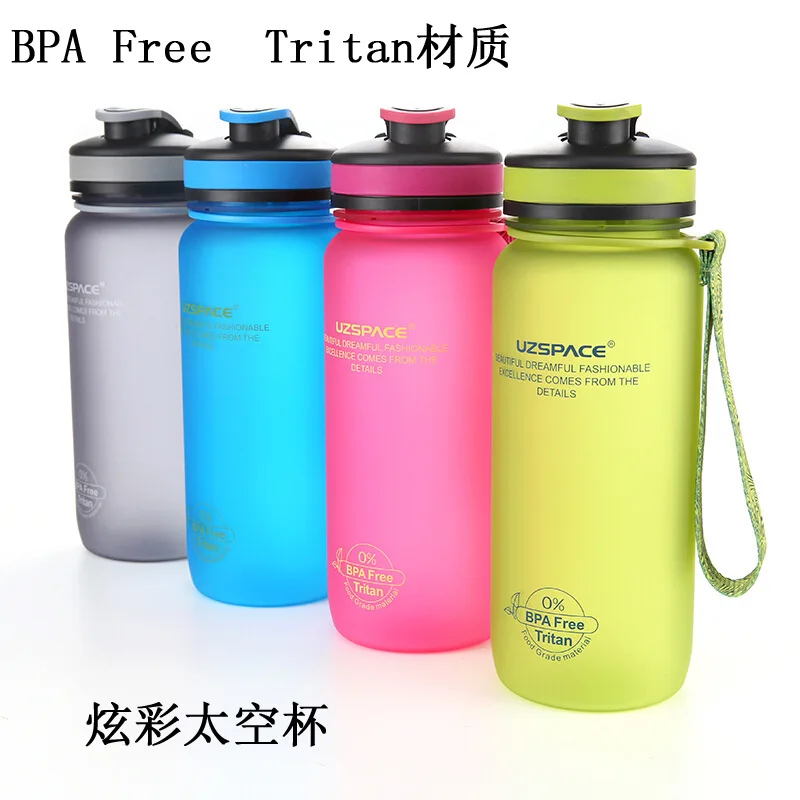

Special Offer UZSPACE Colorful Lift the Lid Sports Bottle Students Portable Outdoor Plastic Water Bottle Sports Water Sports Bot