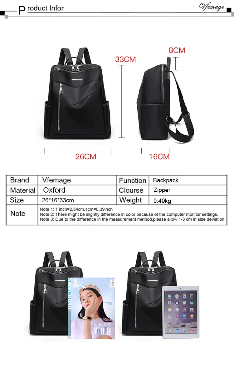 Vfemage Оксфорд дизайнерские сумки для женщин рюкзак высокое качество Bookbag женский рюкзак женские школьные сумки для девочек-подростков Sac a Dos