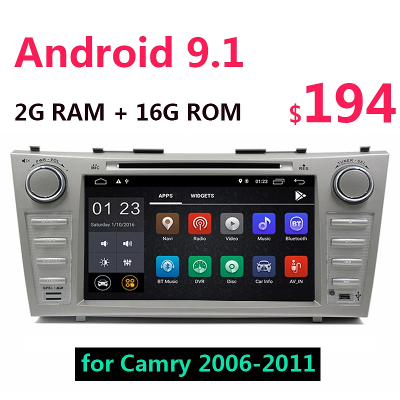 

2G+16G Android 9.1 Car Multimedia DVD CD Player 8 inch GPS Auto Radio WiFi 2 din USB for Toyota Camry 40 50 2006-2011 47