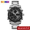 SKMEI Digital Quartz Watch Men Three Time Quartz Wrist Mens Watch Countdown Steel Strap Wristwatch Clock Relogio Masculino 1389 ► Photo 2/6
