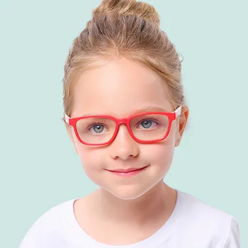 

Fashion Children Optical Glasses Flexible One-piece Safe Eyeglasses Plain Mirror Silicone Anti-blue Light Goggles Eyewear Frame