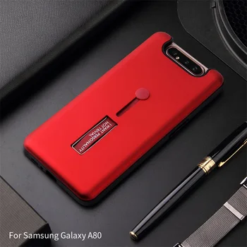 

Luxury For Samsung Galaxy A80 Case Two in one Internal Soft external hard Push-pull Ring Bracket Cover For samsung a80 Coque