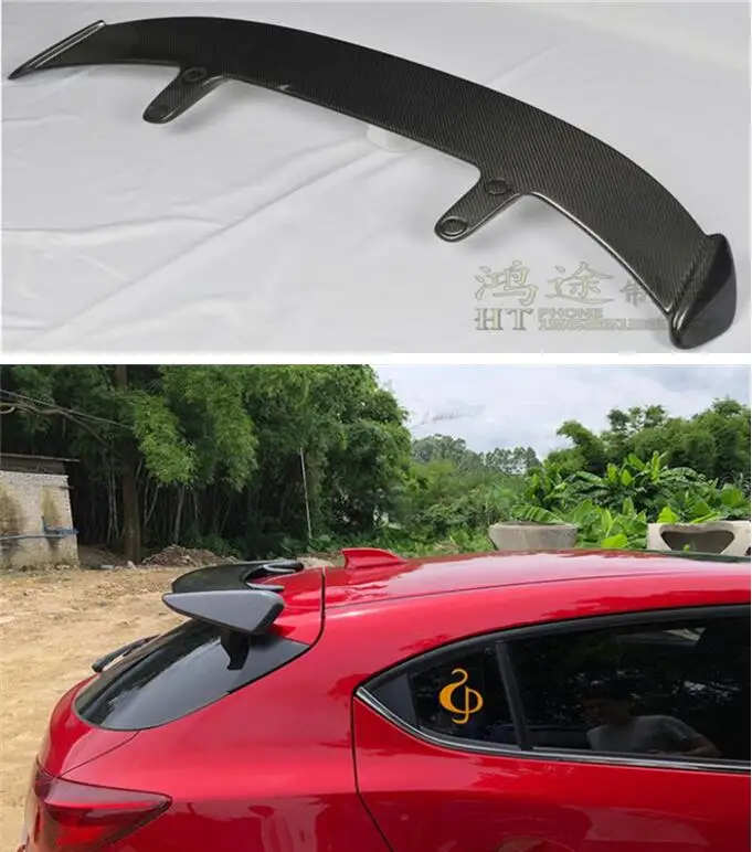 

High Qualit CARBON FIBER & ABS REAR WING TRUNK LIP SPOILER FOR MAZDA 3 M3 Axela Hatchback 2014 2015 2016 2017 2018 2019 EMS