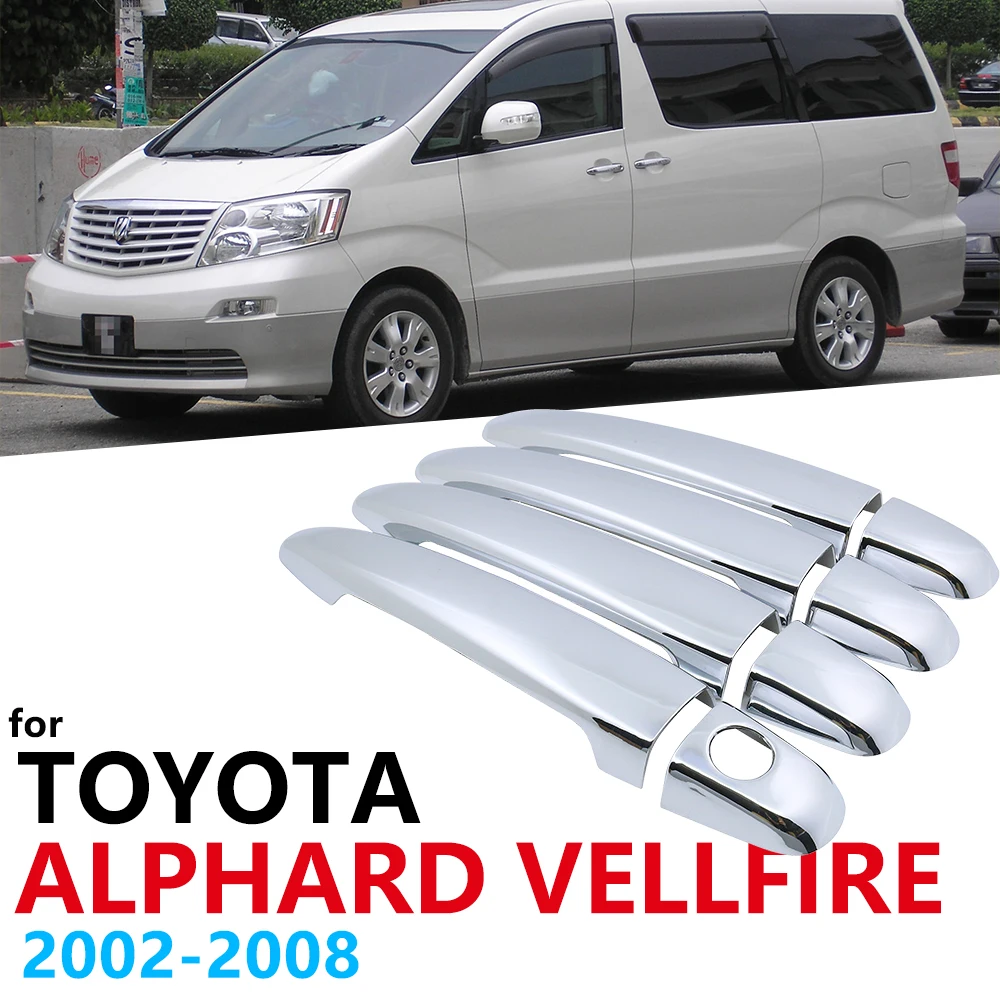Хромированные ручки Накладка для Toyota Alphard Vellfire 2002 2003 2004 2005 2006 2007 2008 Ah10 поймать