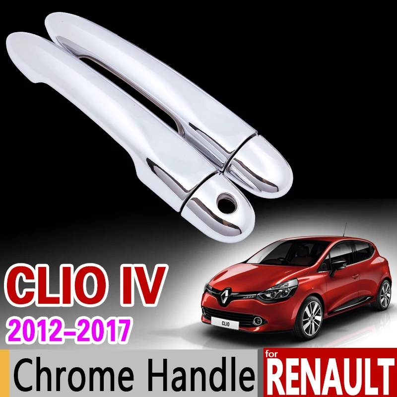 Для Renault Clio IV 2012- Хромированная ручка Накладка набор Clio 4 MK4 2013 автомобильные аксессуары наклейки для стайлинга автомобилей