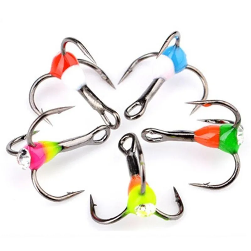 

5PCS Winter ice Fishing Treble Hook High Carbon Steel Fishing Tackle Tools Sharpened three anchor hook