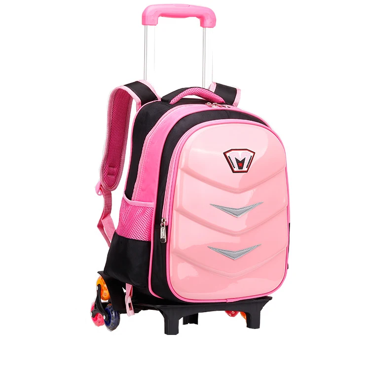 New Travel Luggage Bag Wheeled Backpack Children Shool Bag On Wheels Trolley Backpack For School Girls Rolling Bag With Wheels - Цвет: Low---6