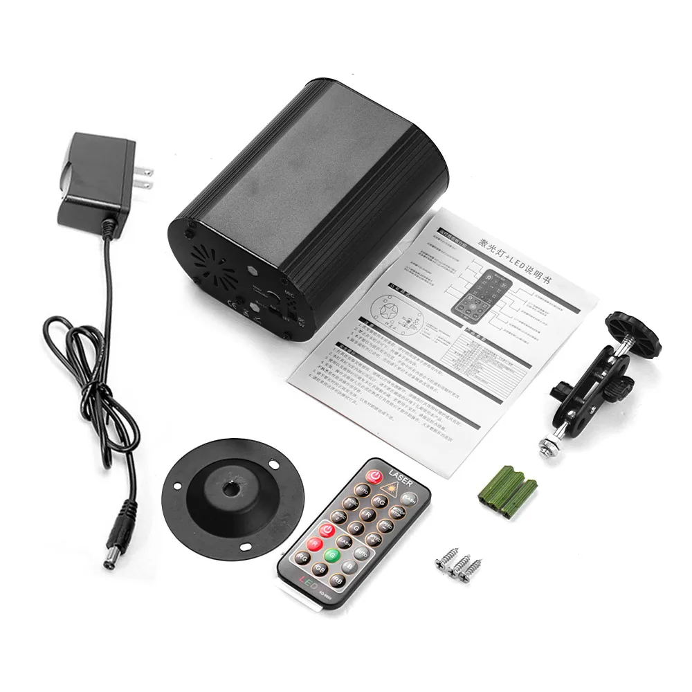 Mini Stage Light Multi Pattern Projector RGB Lighting with Remote Control for Bar Club Party Live Performance - Цвет: US PLUG