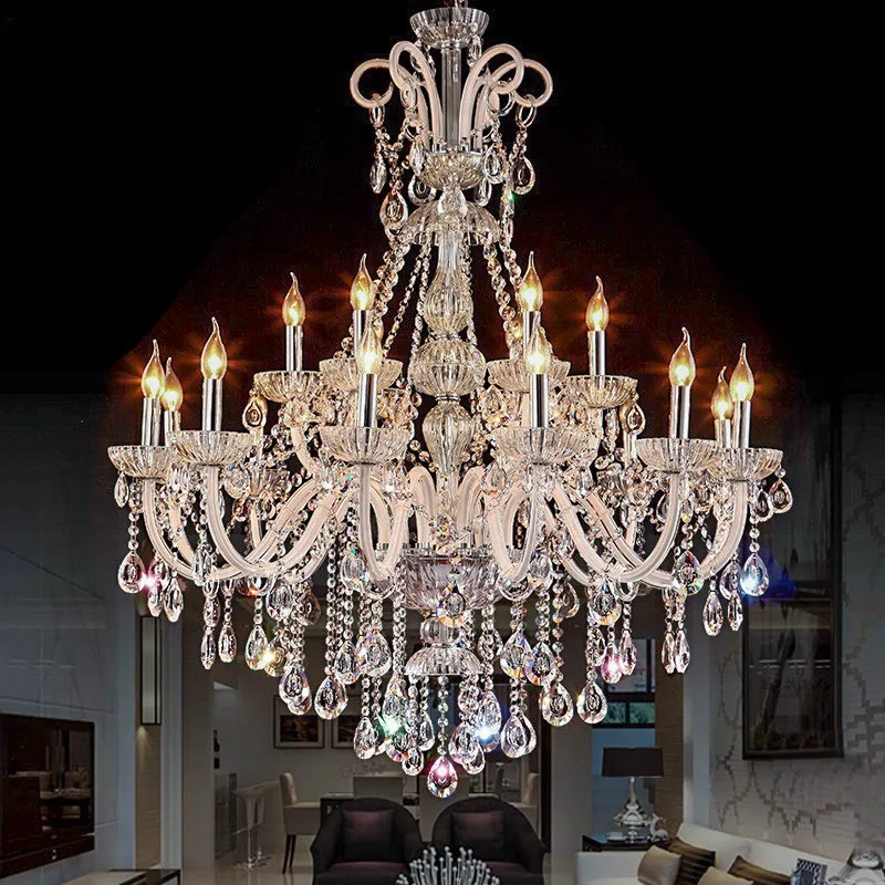 

Modern Clear White Color Crystal Chandelier lustre sala de cristal Modern Chandelier Lighting Bedroom Crystal Light Chandeliers