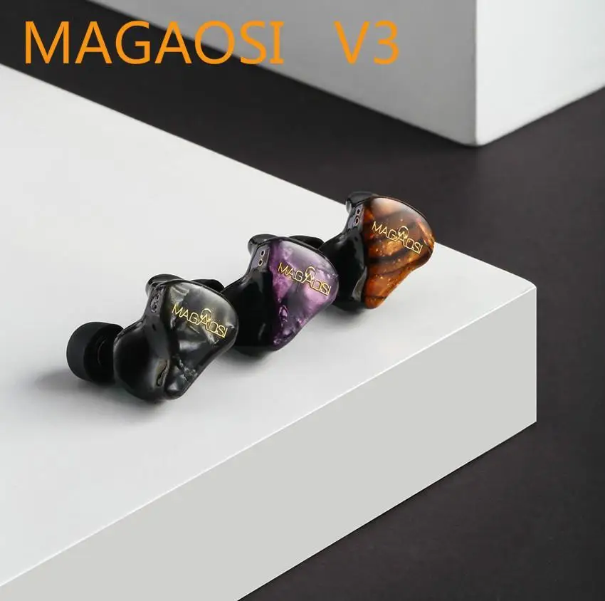 Magaosi V3 2BA 1DD Triple Knowles Driver Hybrid HiFi Monitor Earphones 2pin Detachable Cable Audiophile Musician IEM Earbuds