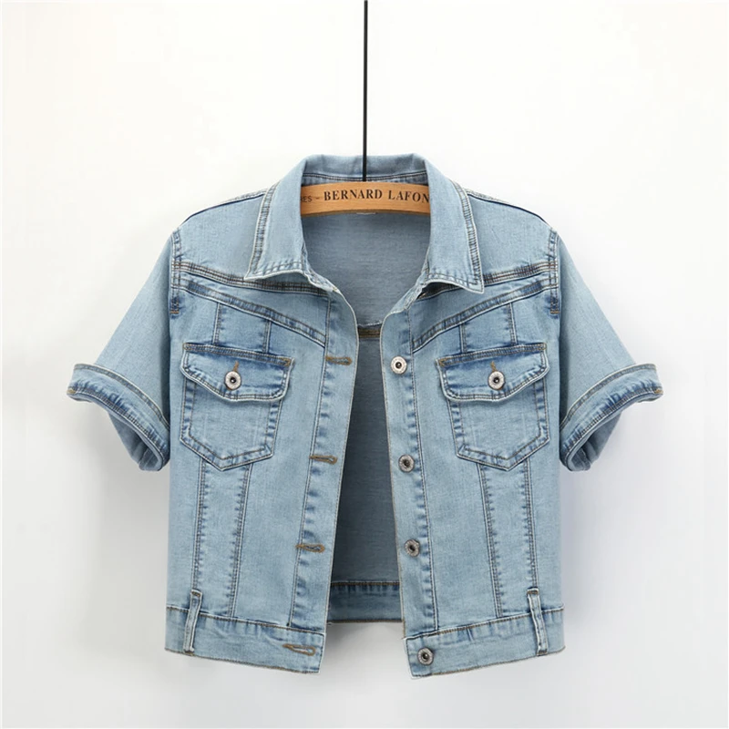 Denim Jacket Women 2021 Short Sleeve 