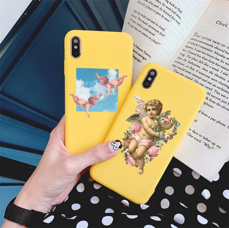 Милый чехол для телефона с ангелами возрождения iphone 11 Pro 11Pro Max 8 7 6 6S Plus X XS MAX мягкий
