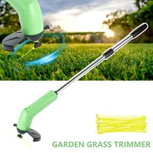 

Electric Grass Trimmer Cordless Powerful Lawn Mower Double Wheel Length Adjustable Garden Pruning Cutter Tools Battery Powered