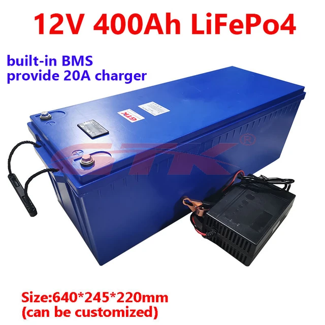 Wasserdicht 12V 400Ah 380Ah LiFepo4 lithium-batterie pack für RV Caravan wohnmobile  wohnmobil solar energie lagerung marine + 20A ladegerät - AliExpress