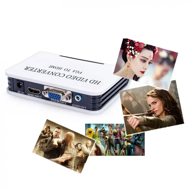 1080P Audio VGA to HDMI HD HDTV Video Converter Box Adapter for PC Laptop DVD