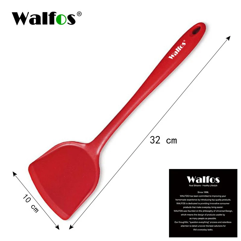 Silicone Frying Shovel Walfos Non-Stick Silicone Shovel Heat-Resistant Handle Turner Kitchen Spatula