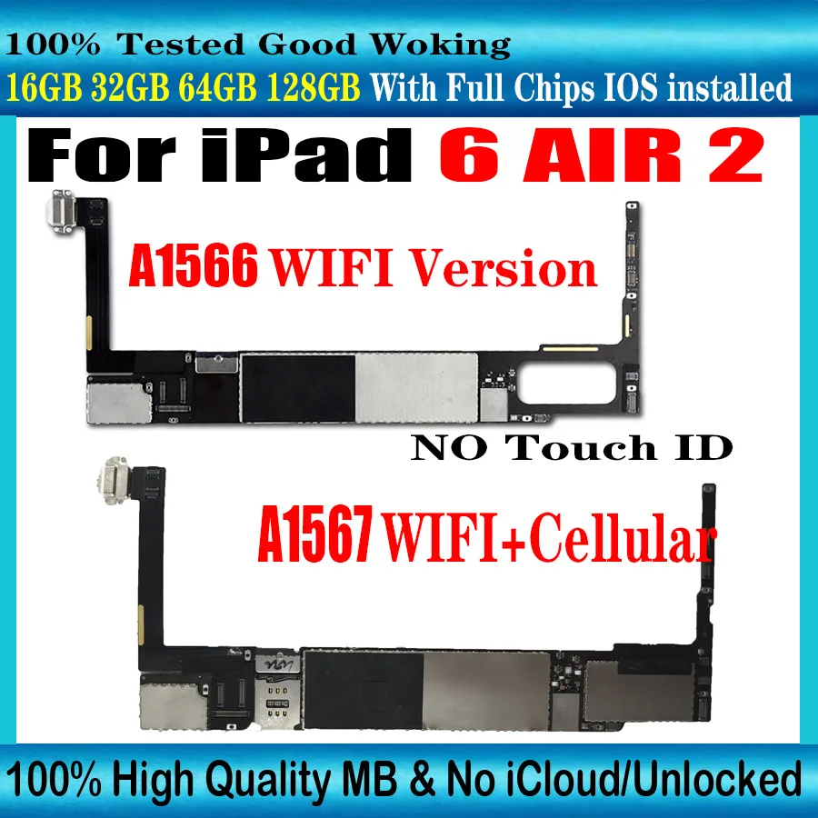 Carte Mère Apple IPad Air 2 A1566 - 128 Go - Réf 821-2587-A - Occasion