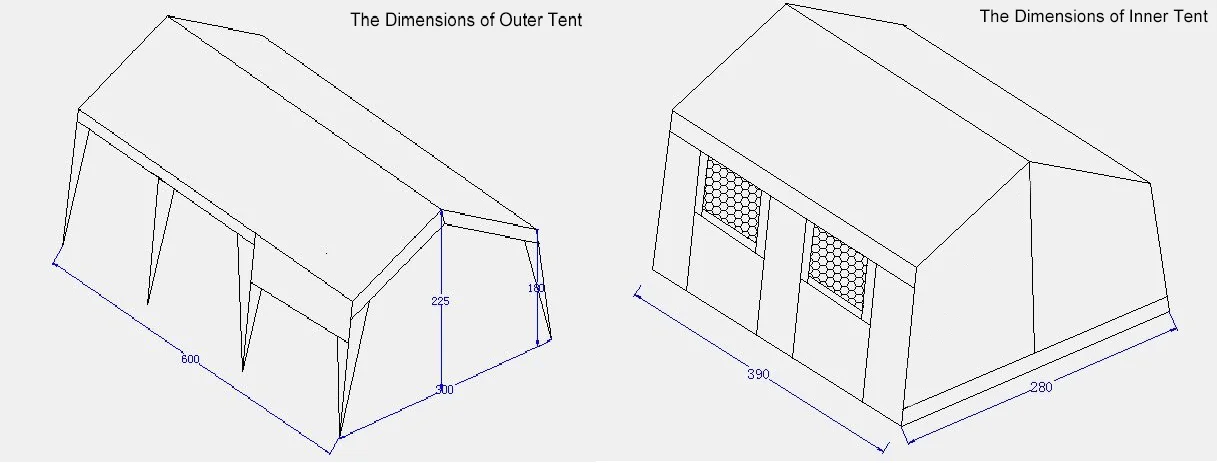 Открытый роскошный водонепроницаемый хлопок 6X3 м Glamping сафари дом палатка с верандой Кемпинг отель палатка