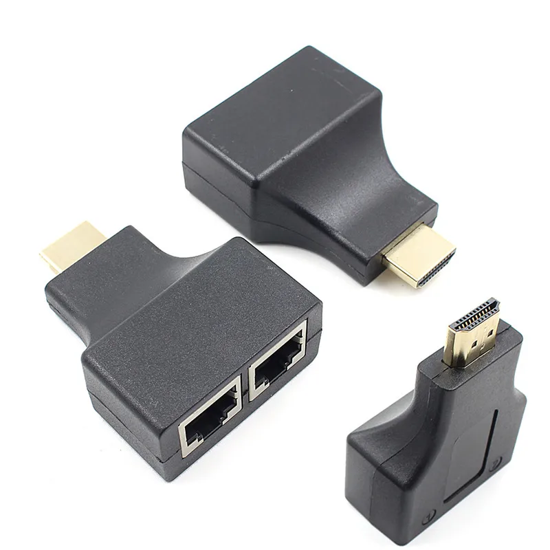 1 пара HDMI в два порта RJ45 сетевой кабель удлинитель по Cat5e/Cat6 кабели 1080p для HDTV HDPC PS3 STB 30m