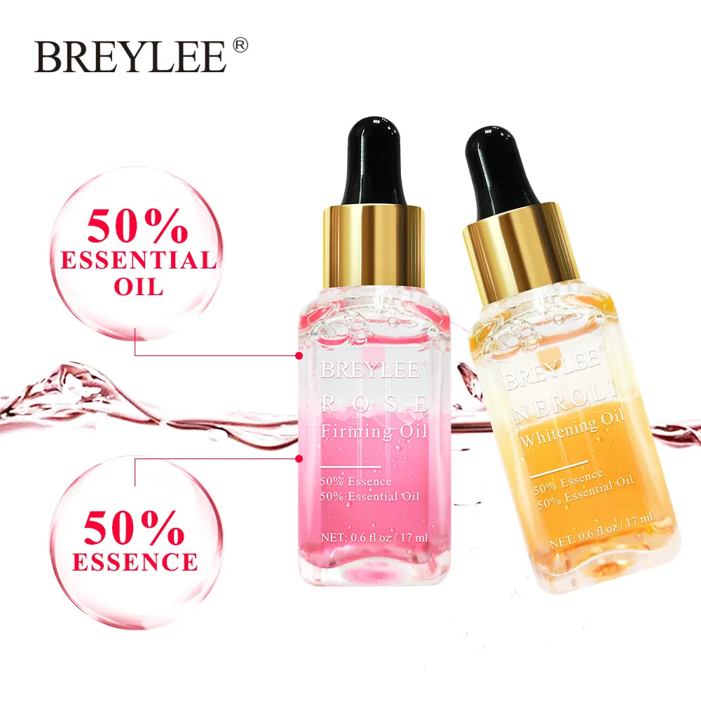 BREYLEE 2 шт. розовые укрепляющие эфирные масла отбеливающая сывороточная Гиалуроновая кислота увлажняющая эссенция антивозрастной Морщины Уход за кожей лица - Вес нетто: ROSE and NEROLI