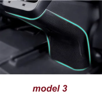 

Lsrtw2017 for Tesla Model 3 Car Rear Armrest Cover Vent Panel Carbon Fiber Accessories Auto Sticker 2018 2019 2020 2021