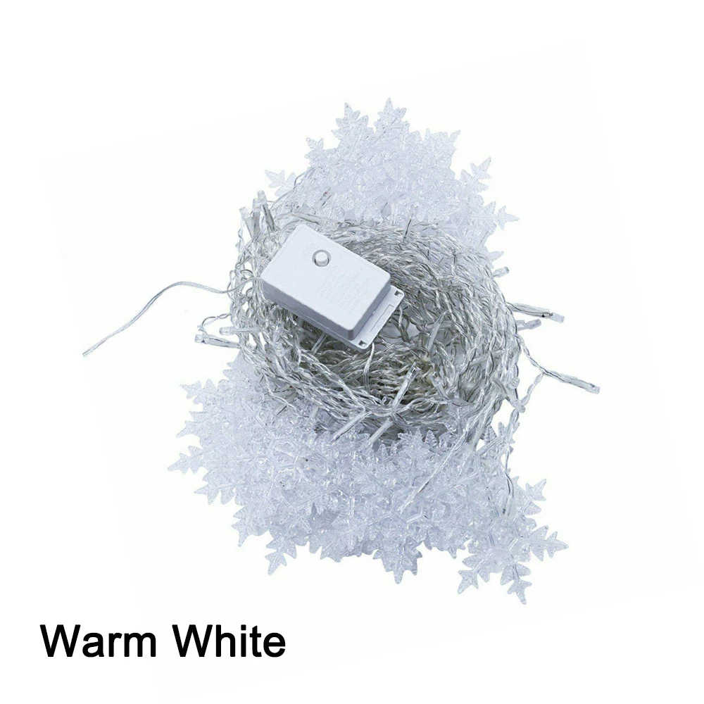 Warm White Горячая Распродажа Снежинка гирлянды Снежная Фея Гирлянда украшение для рождественской елки год комната День Святого Валентина вилка Европа/США - Цвет: Warm White