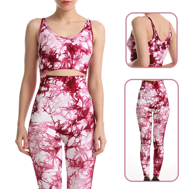 

Tie Dye Tracksuit Women Sportswear Gym Workout Sports Bras Seamless Leggings Pantsuits Casual Yoga Clothing Sets
