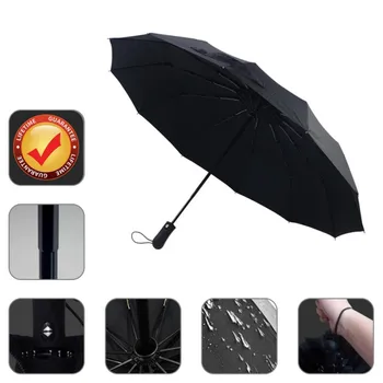 

Three-folding Umbrella Windproof Double Vented Travel Umbrella Auto Open Close With 12 Ribs Durable Collors Rain Gear Umbrellas