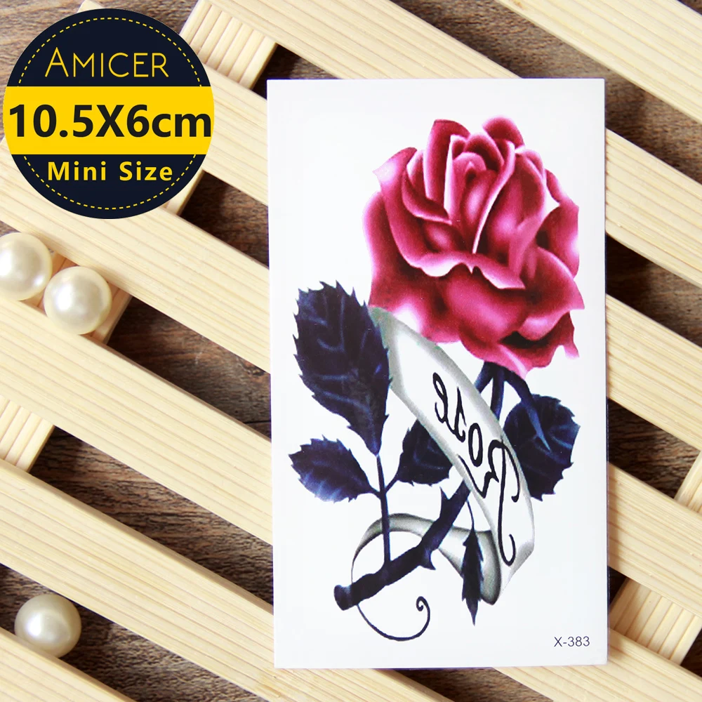 

3D tattoo Love Romantic Rose Waterproof Temporary Tattoo sticker Water Transfer fake tattoo flash tattoo for men women girl