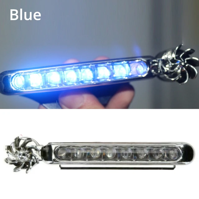 2pcs Wind Powered 8 LED Car Light External DRL Running Lights Headlight Fog Light Lamp Auto Daylight Wind Energy Without Wiring