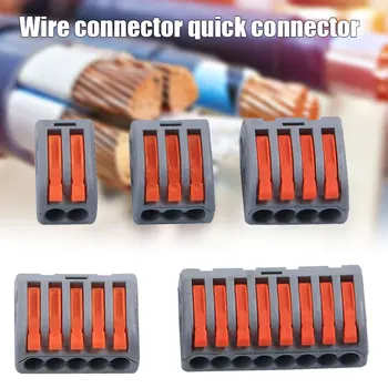 

Newest 5pcs Universal Cable Wire Connectors Fast Home Compact Wire Connection Push in Wiring Terminal Block