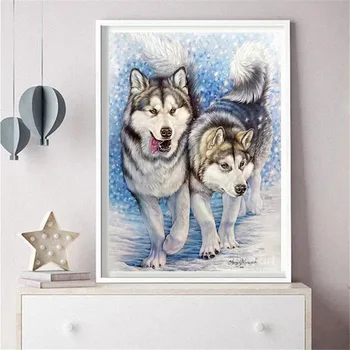 

HUACAN New Diamond Embroidery Sale Wolf Diamond Mosaic Animal 5d Diamond Painting Full Square Rhinestone Picture Craft Kit