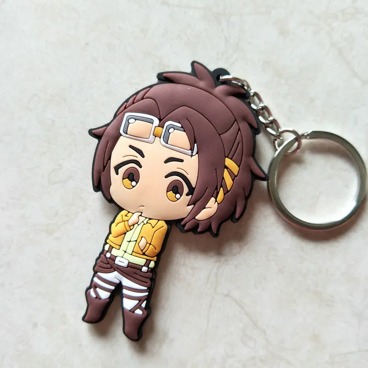 Anime Keychain Set: Eren, Levi, Armin, and Mikasa Miniature Dolls