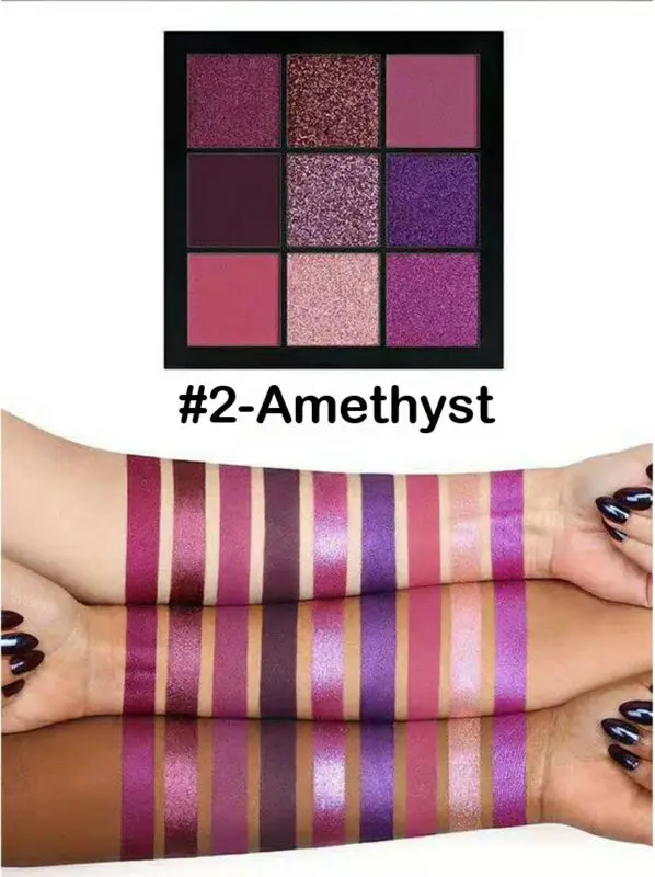 B Палитра теней для век beauty Eye Shadow Palette 9 оттенков цвета драгоценные камни блеск алмазные тени для век Пудра пигмент косметика - Цвет: B