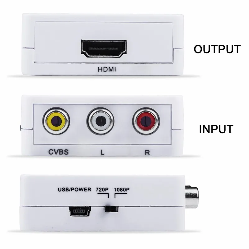 AAAE топ-RCA к HDMI Mini 1080P RCA композитный видеосигнал AV к HDMI видео аудио конвертер адаптер Поддержка PAL, NTSC3.58, NTSC4.43, S