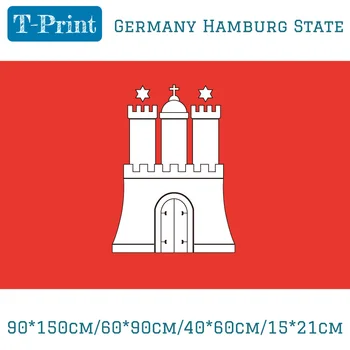 

15PCS Flag 90*150cm/60*90cm/40*60cm/15*21cm Germany Hamburg State FLAG