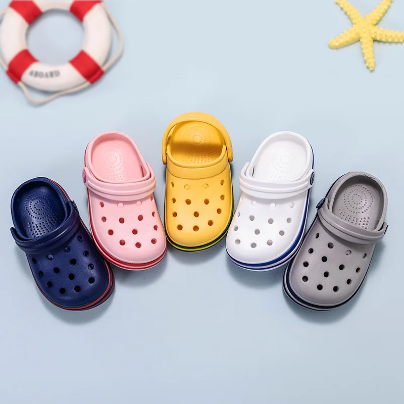 Летняя детская обувь из ЭВА; уличные детские тапочки; мягкие детские сандалии; однотонная Нескользящая детская обувь; пляжные сандалии