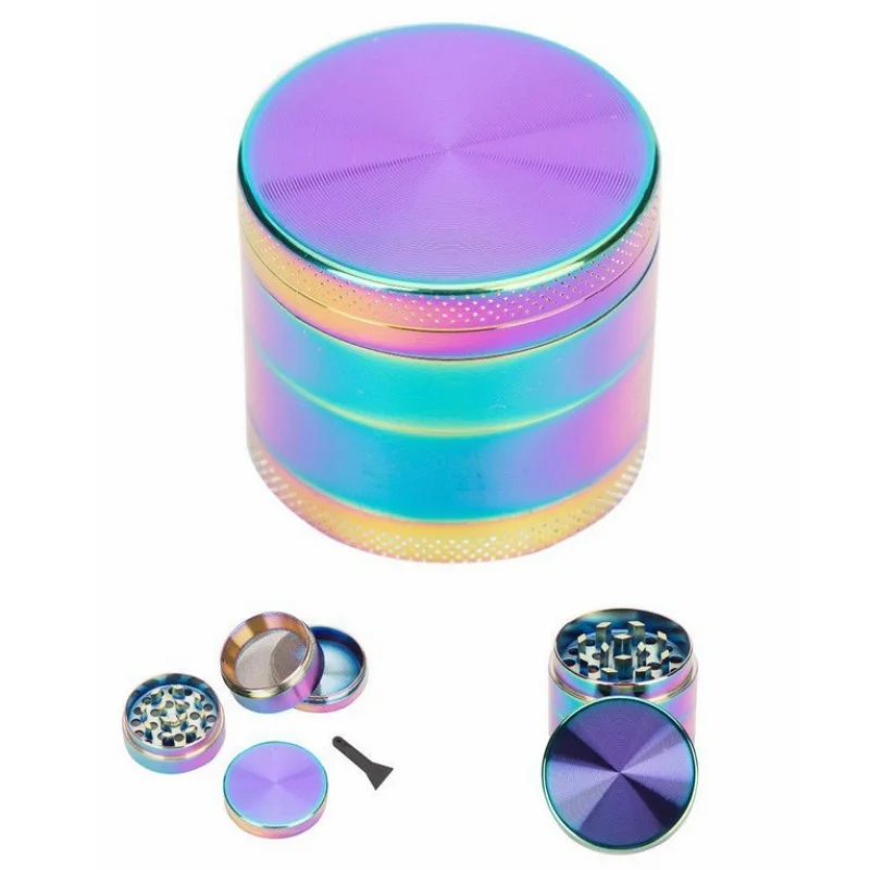 4 Layers Silver Zinc Alloy Herb Grinder Tobacco Spice Grinder Herb Grinder for Smoker As Smoking Accessory
