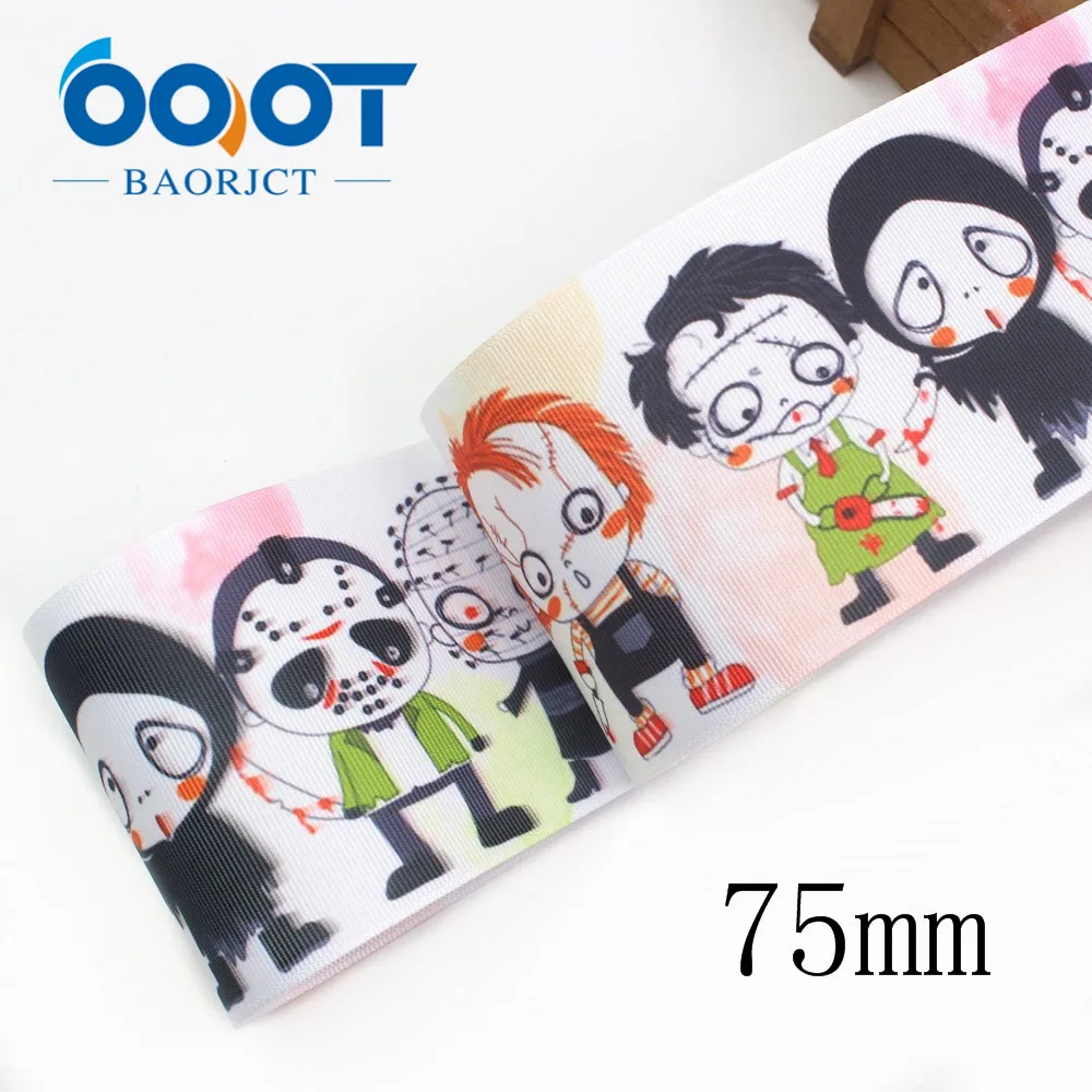 OOOT BAORJCT I-19921-2254, 75 мм 10 ярдов Хэллоуин Мультфильм корсажные ленты, лук кепки аксессуары и украшения, DIY ручной работы
