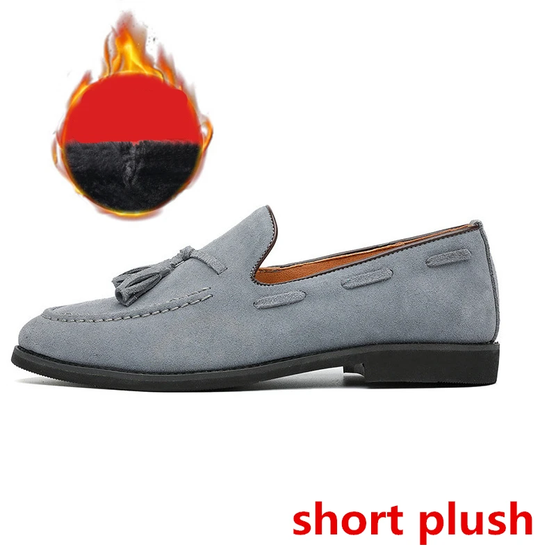 Официальная обувь; мужские классические лоферы; Мужская обувь в деловом стиле; sepatu; слипоны; pria; мужские коричневые туфли; Свадебная обувь; chaussure homme ayakkabi - Цвет: short plush